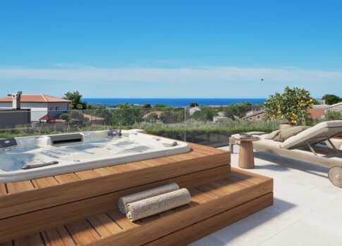 ISZTRIA, POREČ (környéke) - Modern villa építés alatt, kilátással a tengerre