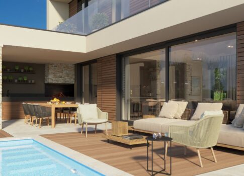 ISZTRIA, POREČ (környéke) - Modern villa építés alatt, kilátással a tengerre
