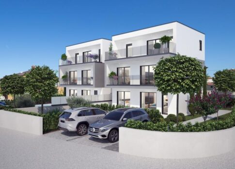 ISZTRIA, POREČ - Építés alatt álló ház tengerre néző kilátással