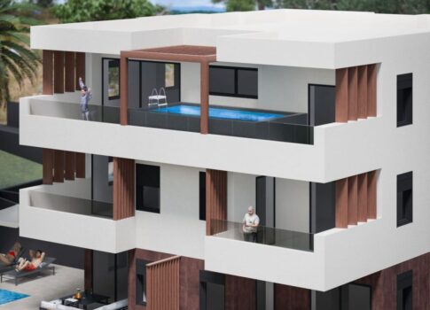 NOVALJA, JAKIŠNICA - 60 m2-es apartman az első emeleten, gyönyörű kilátással a tengerre