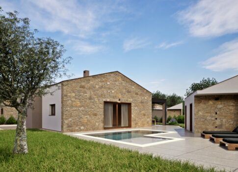 ISZTRIA, BARBAN - Modern ház medencével