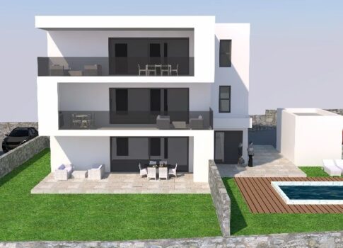 RAB SZIGETE, BANJOL - Penthouse lakás, garázs és panorámás kilátás a tengerre