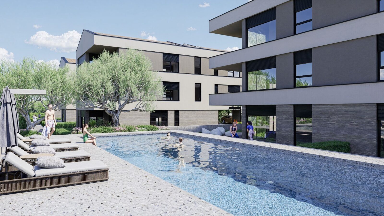 ISZTRIA, FAŽANA - Tágas apartman kerttel egy privát komplexumban úszómedencével!