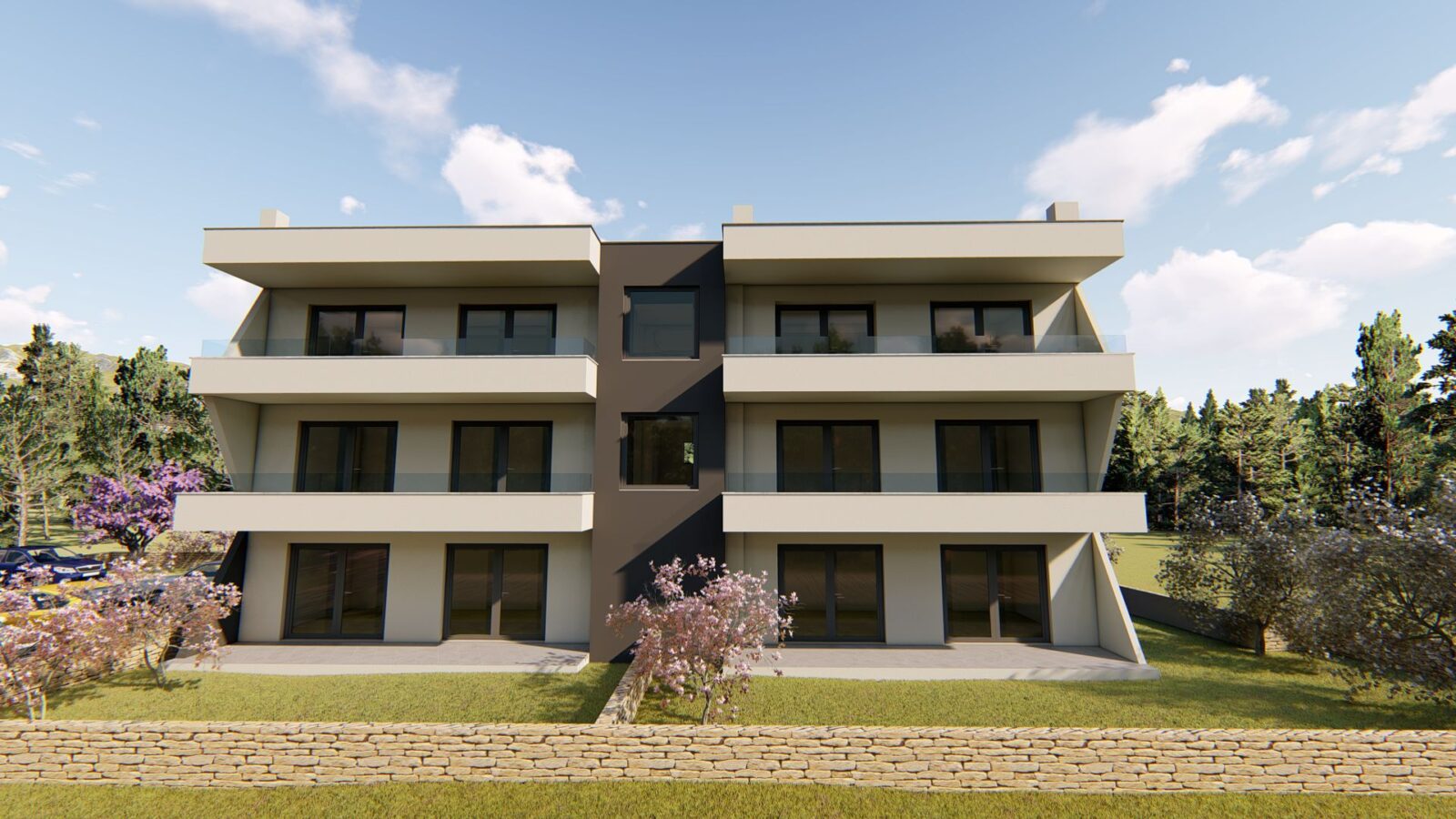 ISZTRIA, UMAG - Az épület tetején található apartman erkéllyel és tengerre néző kilátással