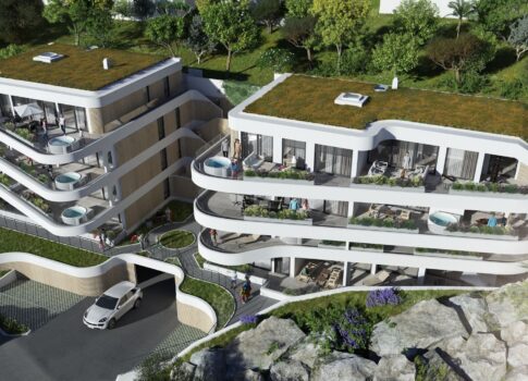 OPATIJA, KÖZPONT - Új építésű, kiváló dizájnnal és tengerre néző kilátással!