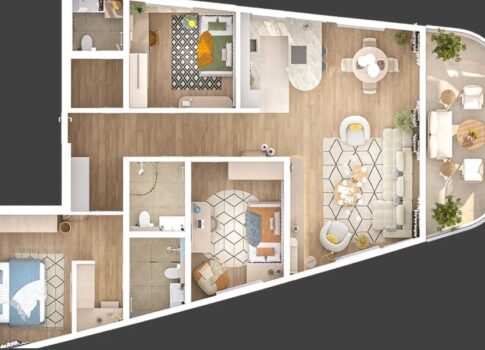 RIJEKA, KANTRIDA - luxus minőségű új épület 3 hálószoba + nappali S17