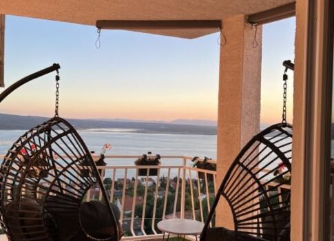 CRIKVENICA, DRAMALJ - gyönyörű 1 hálószoba + fürdőszoba, gyönyörű kilátással a tengerre