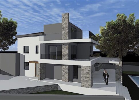 ISZTRIA, LIŽNJAN- Ház építési engedéllyel felújításra. Kilátás a tengerre és a Kvarnerre!