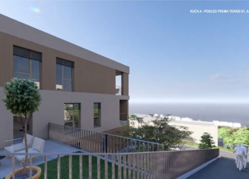 RIJEKA, KOSTRENA - exkluzív lakás 141,72m2 új épület gyönyörű kilátással a tengerre + kert 59,94m2 - S1-A