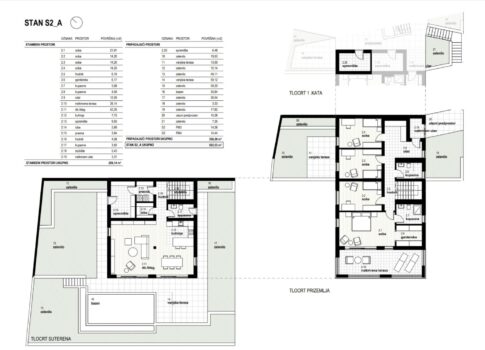 RIJEKA, KOSTRENA - exkluzív duplex lakás 209,14m2 új épület gyönyörű kilátással a tengerre és medencével + kerttel 356,39 m2 - S2-A