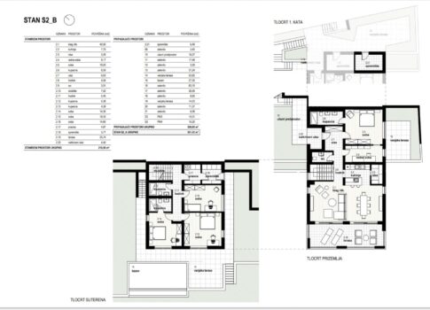 RIJEKA, KOSTRENA - exkluzív duplex apartman 210,50 m2-es új épületben gyönyörű kilátással a tengerre és medencével + kerttel 350,93 m2 - S2-B