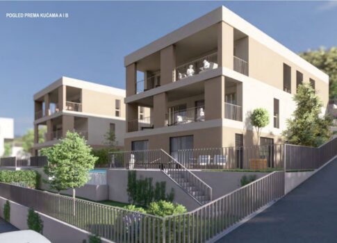 RIJEKA, KOSTRENA - exkluzív duplex apartman 210,50 m2-es új épületben gyönyörű kilátással a tengerre és medencével + kerttel 350,93 m2 - S2-B