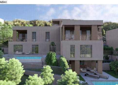 RIJEKA, KOSTRENA - exkluzív duplex apartman 147m2 új épület gyönyörű kilátással a tengerre és medencével + kerttel 151,75m2 - S1-C