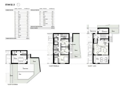 RIJEKA, KOSTRENA - exkluzív duplex lakás 164,90 m2 új épület gyönyörű kilátással a tengerre és medencével + kerttel 182,60 m2 - S2-D