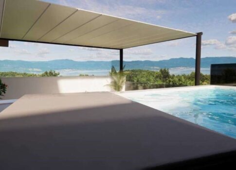 KRK SZIGET - Nyers épület medencével és kilátással a tengerre