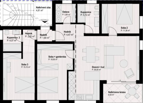 CRES SZIGET, CRES - ÚJ! Három hálószobás apartman garázzsal kiváló helyen