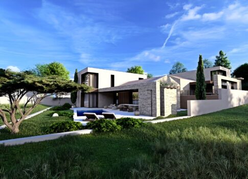 ISZTRIA, BRTONIGLA - Modern építészeti ház medencével