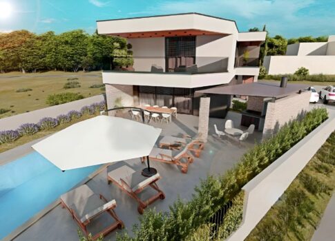 ISZTRIA, MARČANA - Modern építészeti ház medencével