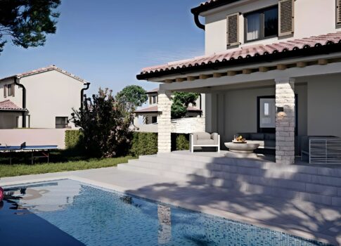 ISZTRIA, SVETVINČENAT - Ház úszómedencével építés alatt