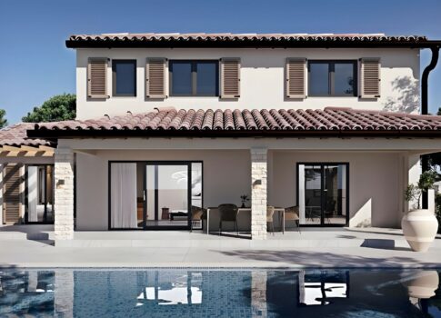 ISZTRIA, SVETVINČENAT - Ház úszómedencével építés alatt