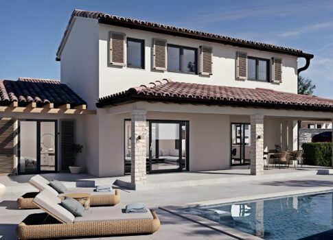 ISZTRIA, SVETVINČENAT - Ház úszómedencével építés alatt