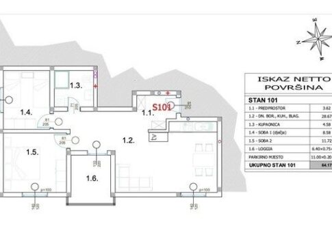 ISZTRIA, PEROJ - Felszerelt új épület 950 méterre a tengertől!