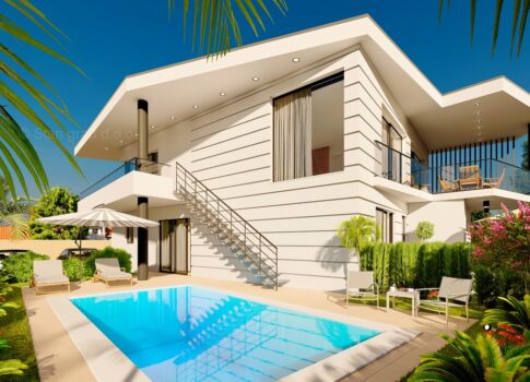 Malinska, exkluzív ikerház medencével 100 m-re a tengertől