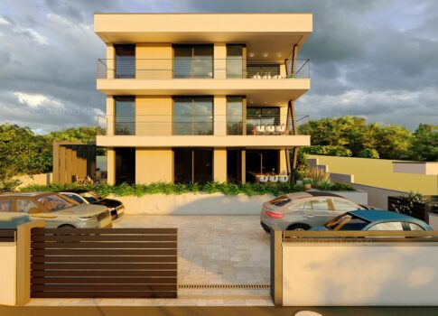 Krk város modern, tengerre néző új épület ELADÓ!