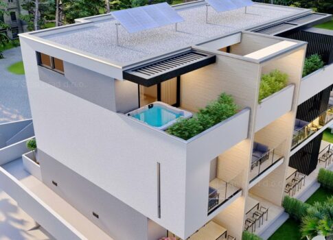 Krk városa, új, exkluzív lakás kiváló helyen a városközpont közelében, PRODAJA!