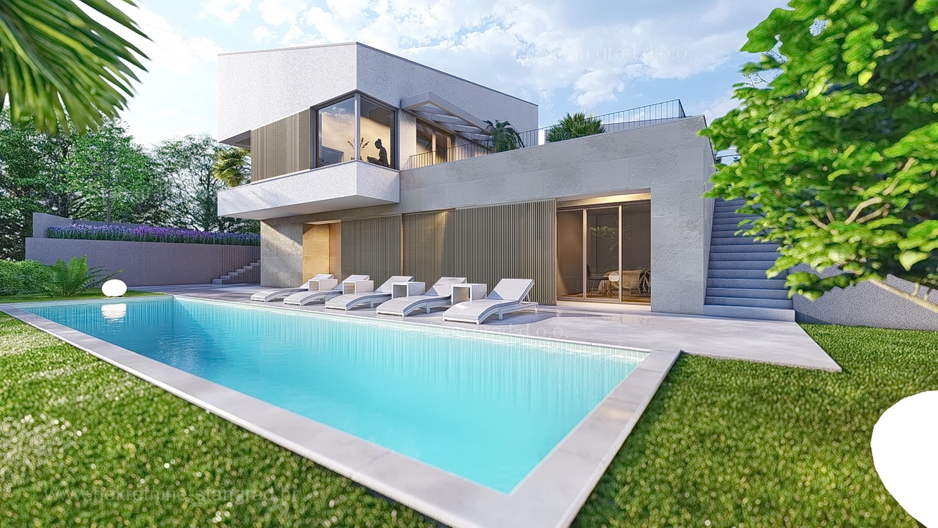 Malinska, luxus villa medencével az üdülőhelyen belül!
