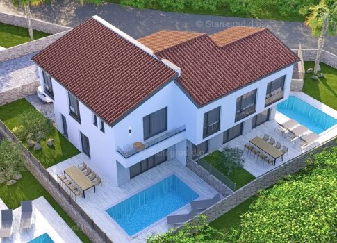 Malinska, új ikerház medencével és tengerre néző kilátással!