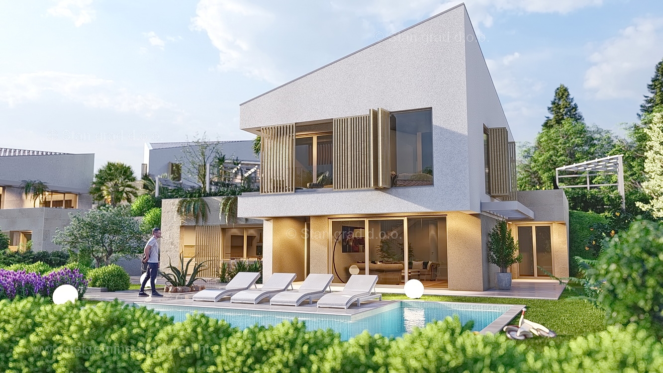 Malinska, egy impozáns villa az üdülőhelyen, tengerre néző kilátással!