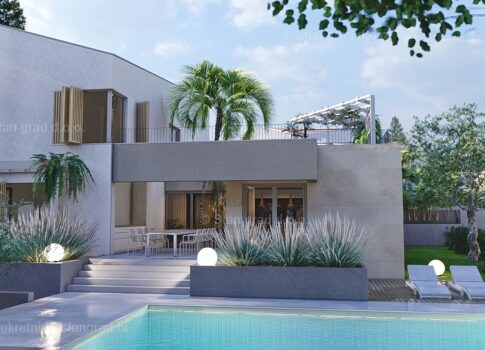 Malinska, luxus villa az üdülőhelyen belül, tengerre néző kilátással!