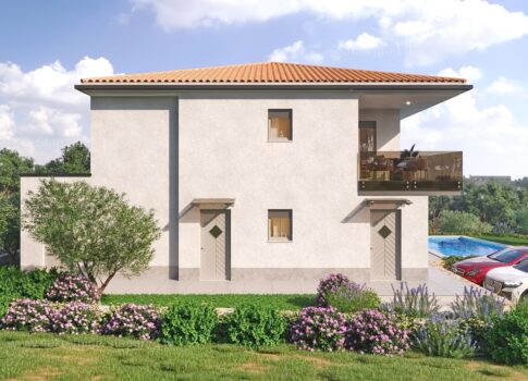 Vrbnik, apartman egy új épület emeletén, tengerre néző kilátással!