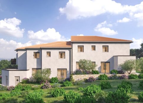 Vrbnik, apartman egy új épület emeletén, tengerre néző kilátással!