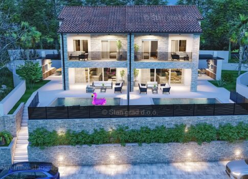 Malinska, luxus villa medencével és kilátással a tengerre!