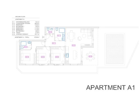 Vrbnik, modern földszinti apartman kerttel és medencével!
